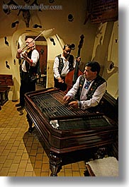 artists, dulcimer, europe, gypsy music, hammered, men, music, musicians, people, players, slovakia, vertical, photograph