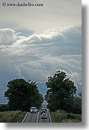 clouds, europe, lined, nature, roads, sky, slovakia, streets, trees, vertical, winding, photograph