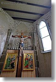 altar, crosses, europe, jesus, slovakia, spis castle, vertical, photograph