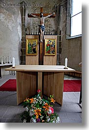 altar, crosses, europe, jesus, slovakia, spis castle, vertical, photograph