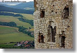 castles, europe, fields, green, horizontal, materials, slovakia, spis castle, stones, photograph