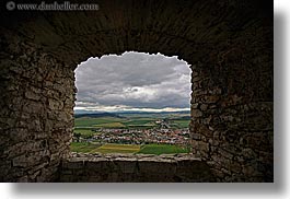 clouds, europe, horizontal, materials, nature, sky, slovakia, spis castle, stones, towns, viewing, windows, photograph