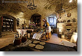 cooking, europe, horizontal, kitchen, materials, medieval, people, slovakia, spis castle, stones, womens, photograph