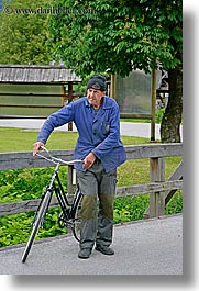 bicycles, bohinj, cigarettes, europe, men, old, people, slovenia, vertical, photograph