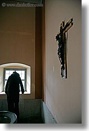 crosses, dreznica, europe, jesus, men, religious, slovenia, vertical, windows, photograph