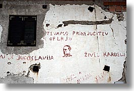 communist, dreznica, europe, graffiti, horizontal, old, slovenia, photograph