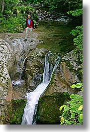 europe, kozjak, lush, men, slovenia, vertical, waterfalls, photograph