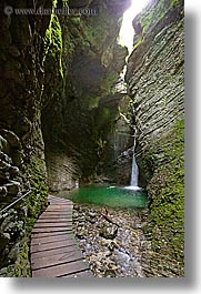 europe, kozjak, slovenia, vertical, walking plank, waterfalls, photograph