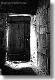 back light, black and white, doors, europe, krupa, slovenia, vertical, photograph