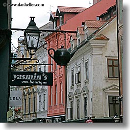 arts, europe, irons, lamps, ljubljana, slovenia, square format, streets, teapots, photograph