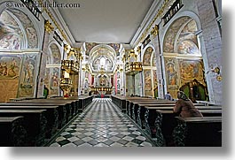 churches, europe, horizontal, ljubljana, pews, religious, slovenia, photograph