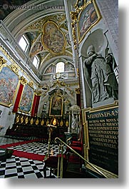churches, europe, florius, ljubljana, popes, religious, slovenia, statues, vertical, photograph