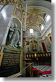 churches, europe, ljubljana, maximus, popes, religious, slovenia, statues, vertical, photograph