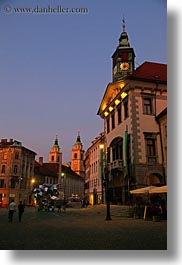 clock tower, europe, ljubljana, slovenia, streets, towns, vertical, photograph