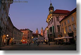 clock tower, europe, horizontal, ljubljana, slovenia, streets, towns, photograph