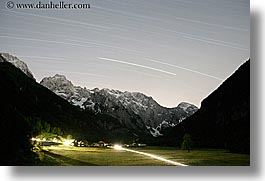 dolina, europe, horizontal, logarska, logarska dolina, long exposure, nite, orig, slovenia, star trails, stars, photograph