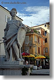 arts, europe, greek, pirano, slovenia, statues, vertical, photograph