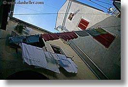 clothes, europe, hangings, horizontal, laundry, pirano, slovenia, windows, photograph