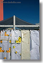 europe, fabrics, flowered, pirano, slovenia, vertical, photograph