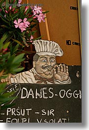 cooks, europe, pirano, restrnts, signs, slovenia, vertical, photograph