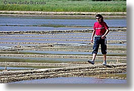 europe, flats, horizontal, men, pirano, salt, salt flats, slovenia, walk, photograph