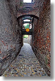 alleys, arches, cobblestones, europe, ptuj, slovenia, vertical, photograph