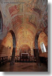 ceilings, churches, europe, frescoes, scenics, slovenia, vertical, photograph