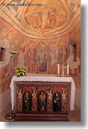 ceilings, churches, europe, frescoes, scenics, slovenia, vertical, photograph