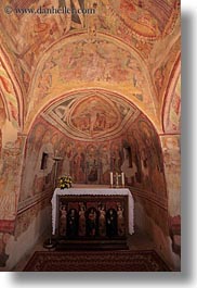 ceilings, churches, europe, frescoes, scenics, slovenia, vertical, photograph