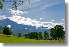 clouds, europe, horizontal, mountains, mt krn, scenics, slovenia, trees, photograph