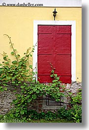 doors, europe, ivy, red, slovenia, styria, vertical, photograph