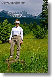 bob, europe, groups, happy, marilyn, mountains, slovenia, snowcaps, vertical, wildflowers, womens, photograph