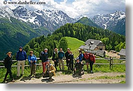 europe, groups, happy, horizontal, mountains, people, scenics, slovenia, snowcaps, photograph
