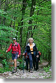 europe, forests, groups, hikers, hiking, jacks, jenna, lush, men, slovenia, vertical, womens, photograph