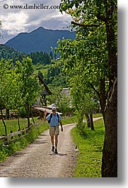 clark, europe, groups, hikers, hiking, james, men, mountains, patty, slovenia, trails, vertical, photograph