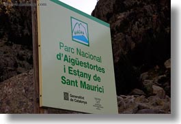 aiguestortes, aiguestortes hike, europe, horizontal, park, signs, spain, photograph