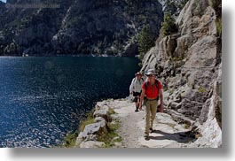 activities, aiguestortes hike, europe, hikers, hiking, horizontal, lakes, people, spain, photograph