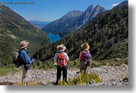 activities, aiguestortes hike, europe, hikers, hiking, horizontal, lakes, mountains, nature, people, spain, photograph