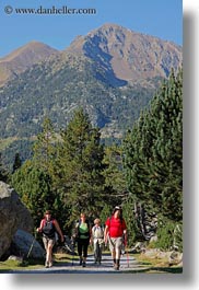 activities, aiguestortes hike, europe, hikers, hiking, mountains, nature, paths, people, spain, vertical, photograph