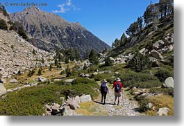 activities, aiguestortes hike, europe, hikers, hiking, horizontal, mountains, nature, paths, people, spain, photograph