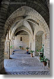 ainsa, archways, cloiseters, europe, spain, structures, vertical, photograph