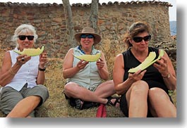 ansovell, emotions, europe, groups, happy, horizontal, laugh, melons, people, senior citizen, smiles, spain, tourists, womens, photograph