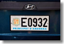 andorra, estamariu, europe, horizontal, license, plates, spain, photograph