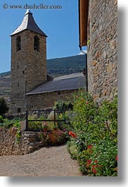 belfry, estamariu, europe, plants, spain, vertical, photograph