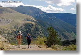 activities, europe, hikers, hiking, hills, horizontal, mountains, mt bisaurin, nature, people, spain, photograph