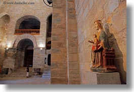 europe, horizontal, iglesia monasterio de san pedro, jesus, modonna, siresa, spain, statues, photograph