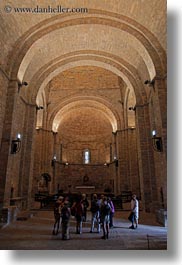 arches, archways, churches, europe, iglesia monasterio de san pedro, people, siresa, spain, structures, vertical, photograph