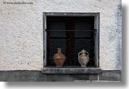 europe, horizontal, siresa, spain, vases, windows, photograph