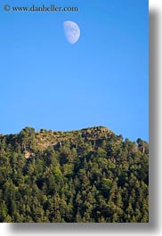 europe, hills, moon, over, rising, spain, torla, vertical, photograph