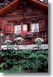 europe, grimentz, houses, plants, switzerland, vertical, photograph